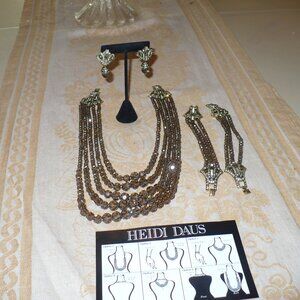 HEIDI DAUS AGE OF ELEGANCE NECKLACE AND EARRING SET - TOPAZ